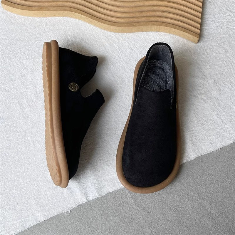 Women's British-Style Suede Dress Shoes