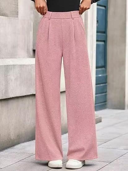 Solid Color Straight-leg Wide-leg Pants Women