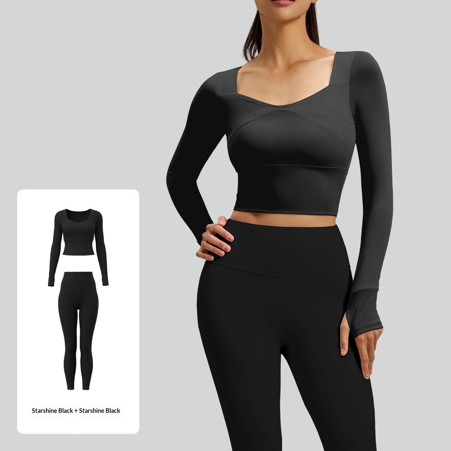 Seamless Long-sleeve Yoga Set Fitness Wear