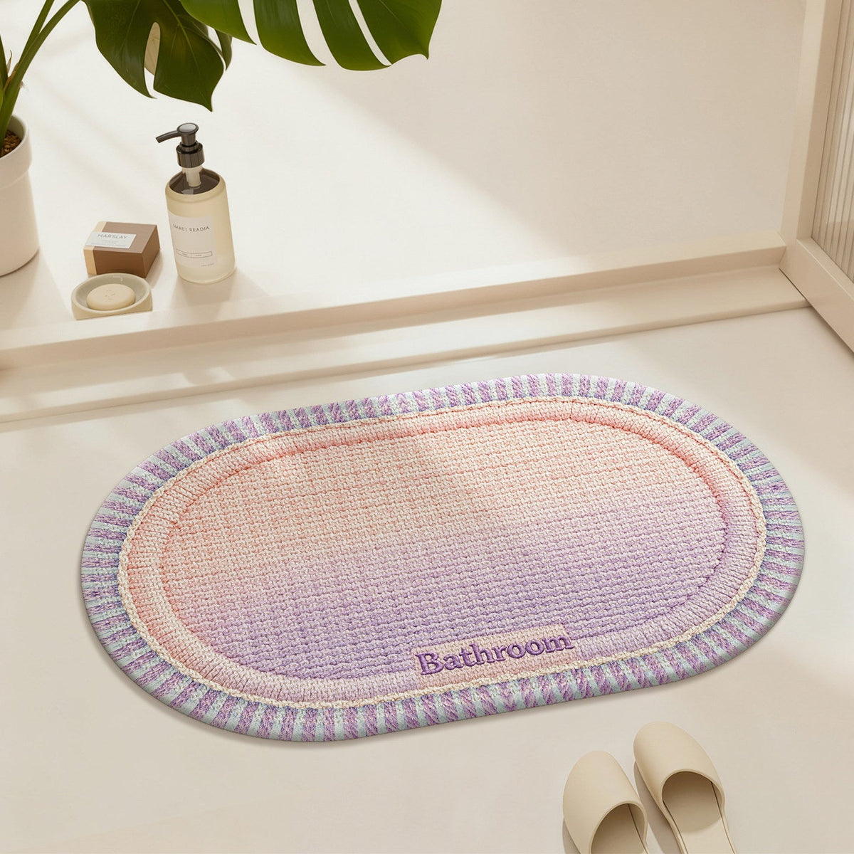 Water-absorbent Stain-resistant Non-slip Household Bathroom Floor Mat