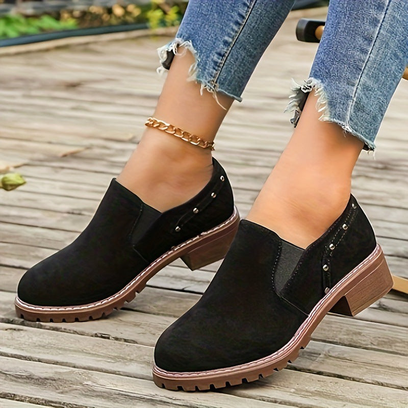 Women's Casual Thick Heel Ankle Boots