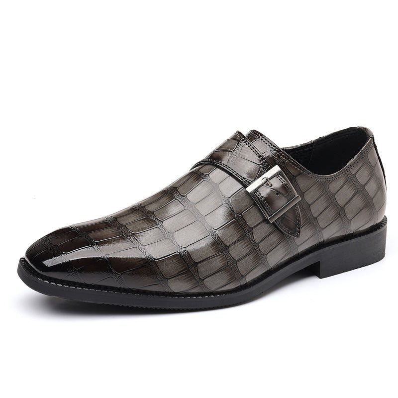 British-style Casual Solid-color Textured Men's Dress Shoes