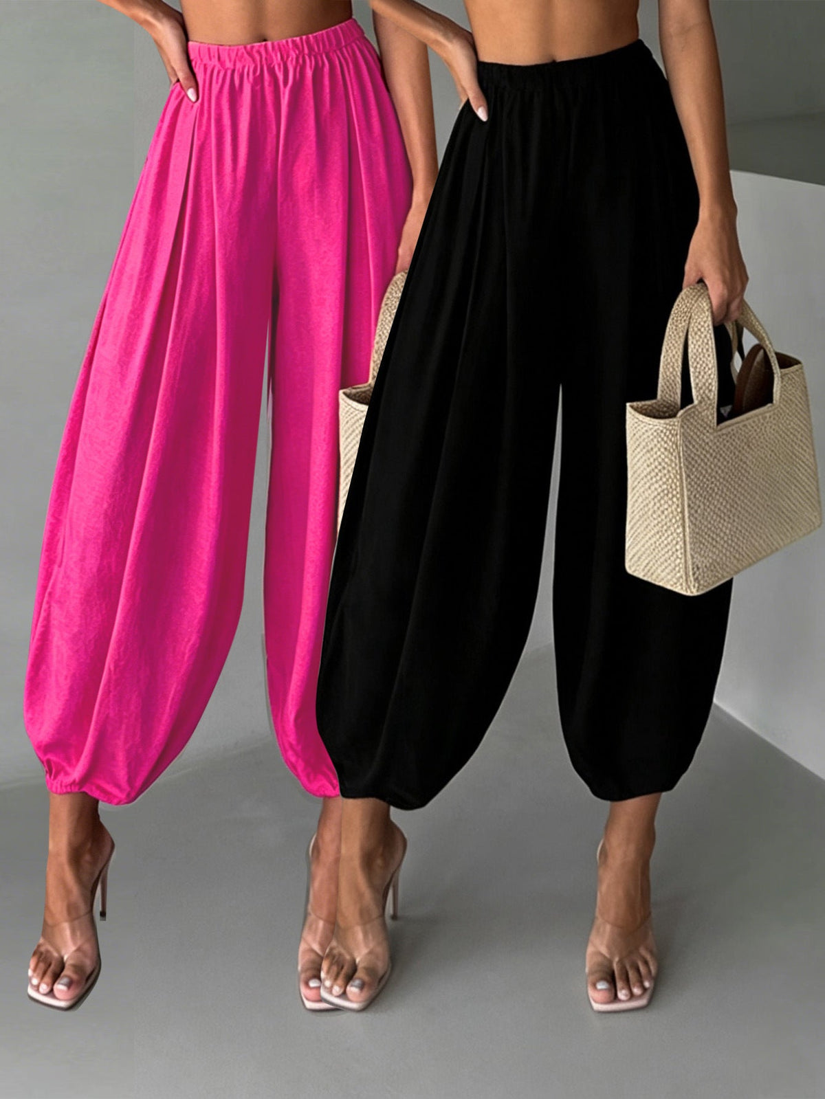 2-piece Set Fashionable Air Pants For Womencasual Yoga Wide-leg Pants
