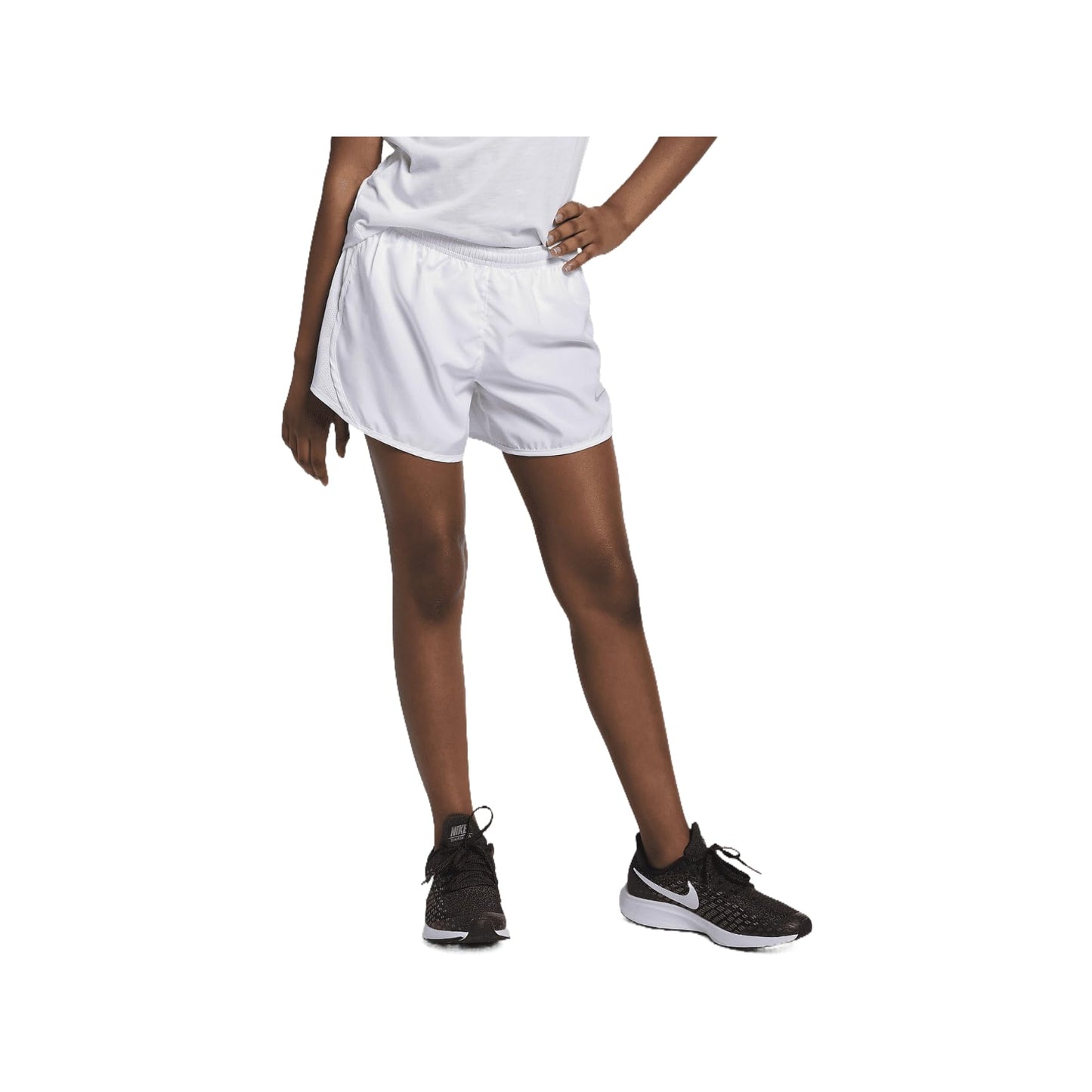 Nike Dry Tempo Running Short (Little Kids/Big Kids) White/White/White/Wolf Grey
