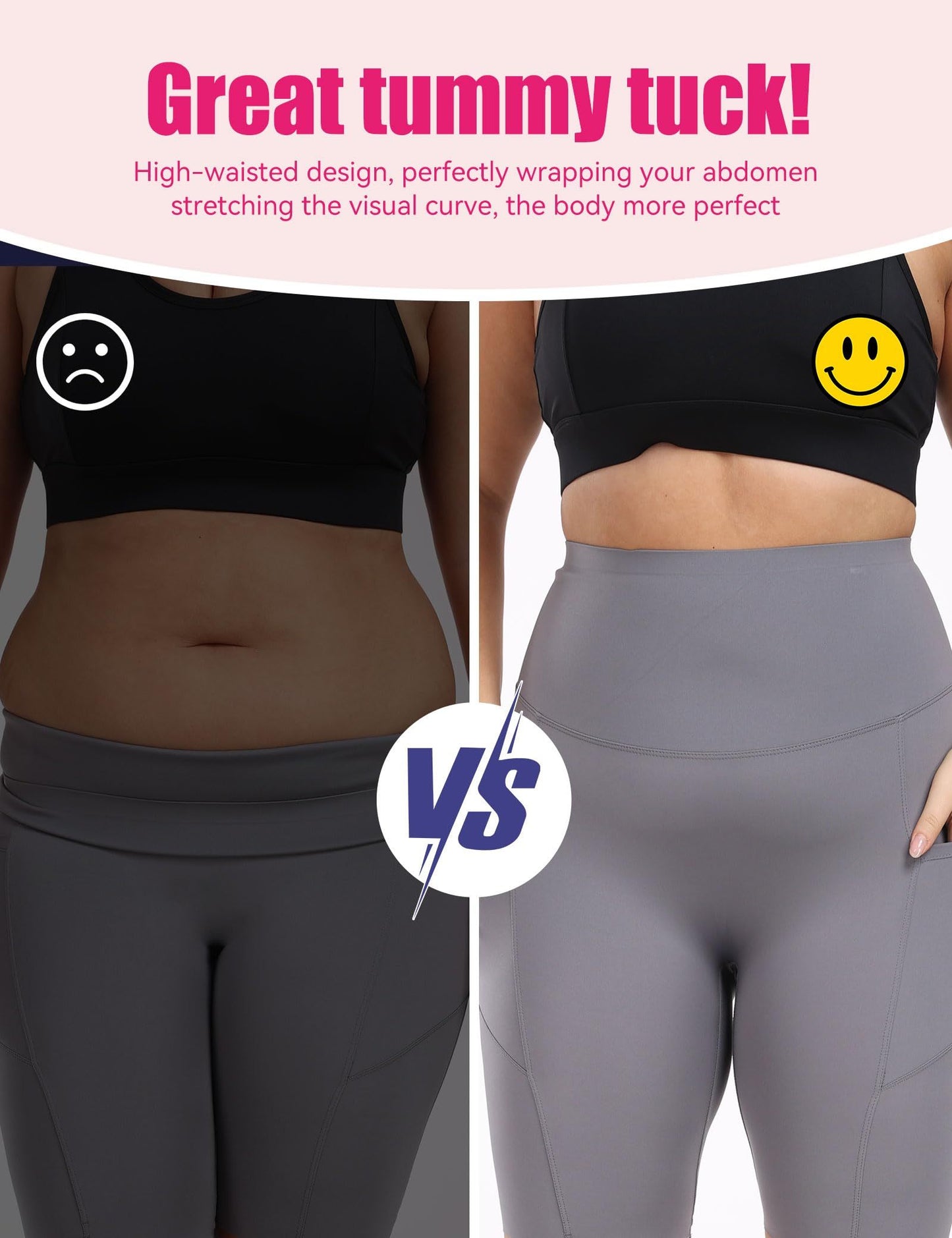 Pantalones Capri de Yoga de Talle Alto con Bolsillos Diagonales