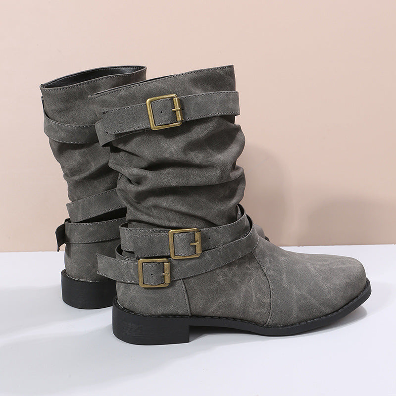 Women's Vintage Martin Belt Buckle Boots