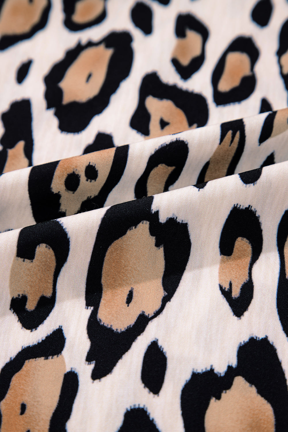 Camisa informal de manga globo y estampado de leopardo extragrande Jet Stream