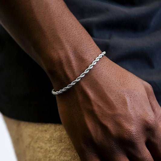 Set de pulseras de cadena cubana para hombre