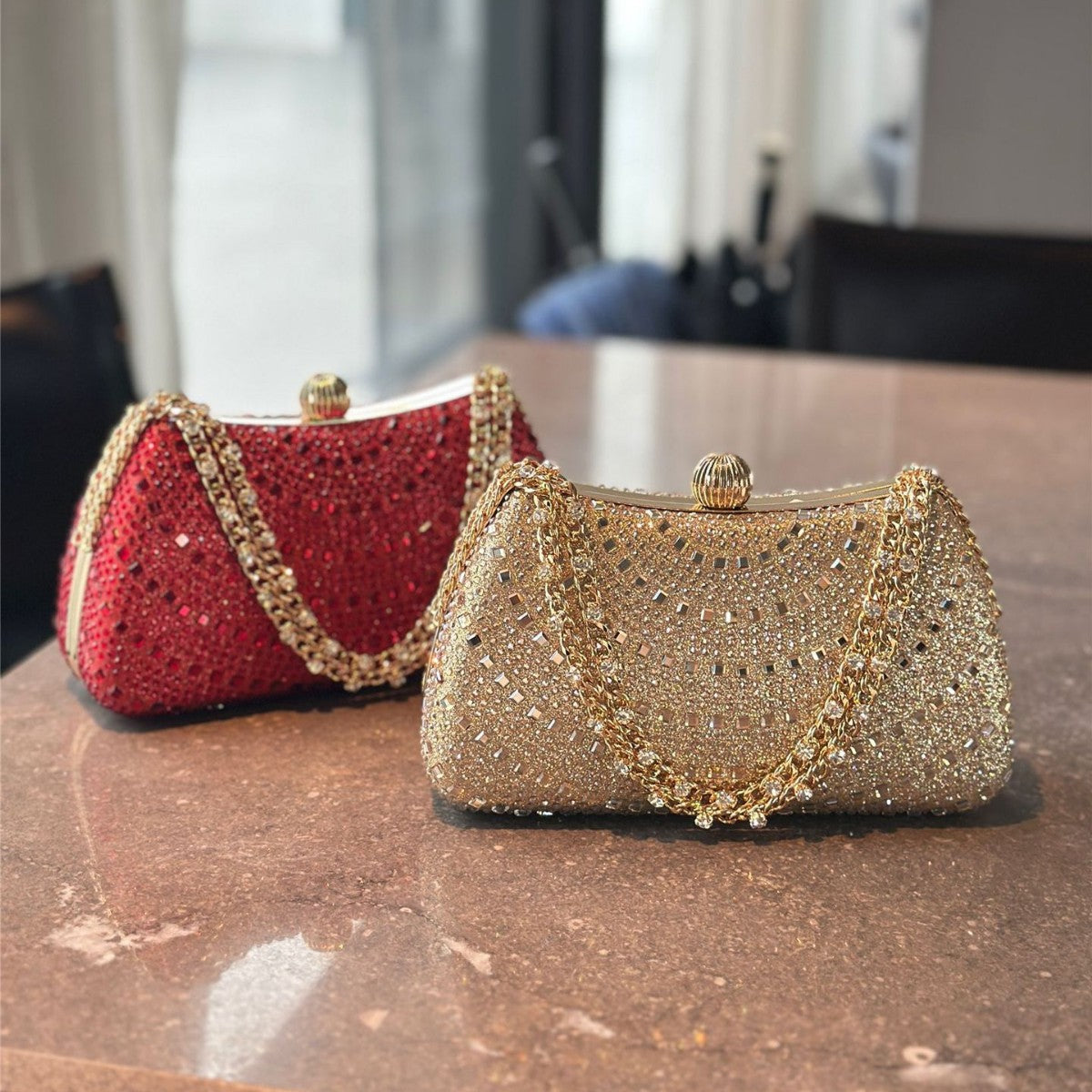 Sparkling Diamond Embellished Evening Handbag