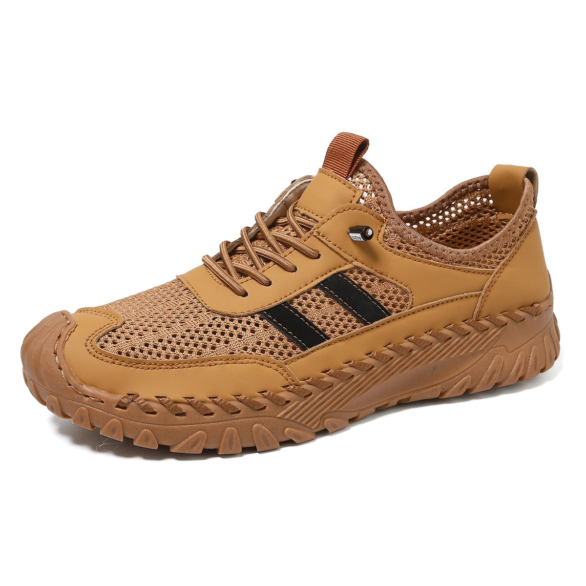Men's Sewed Cowhide Mesh Flats