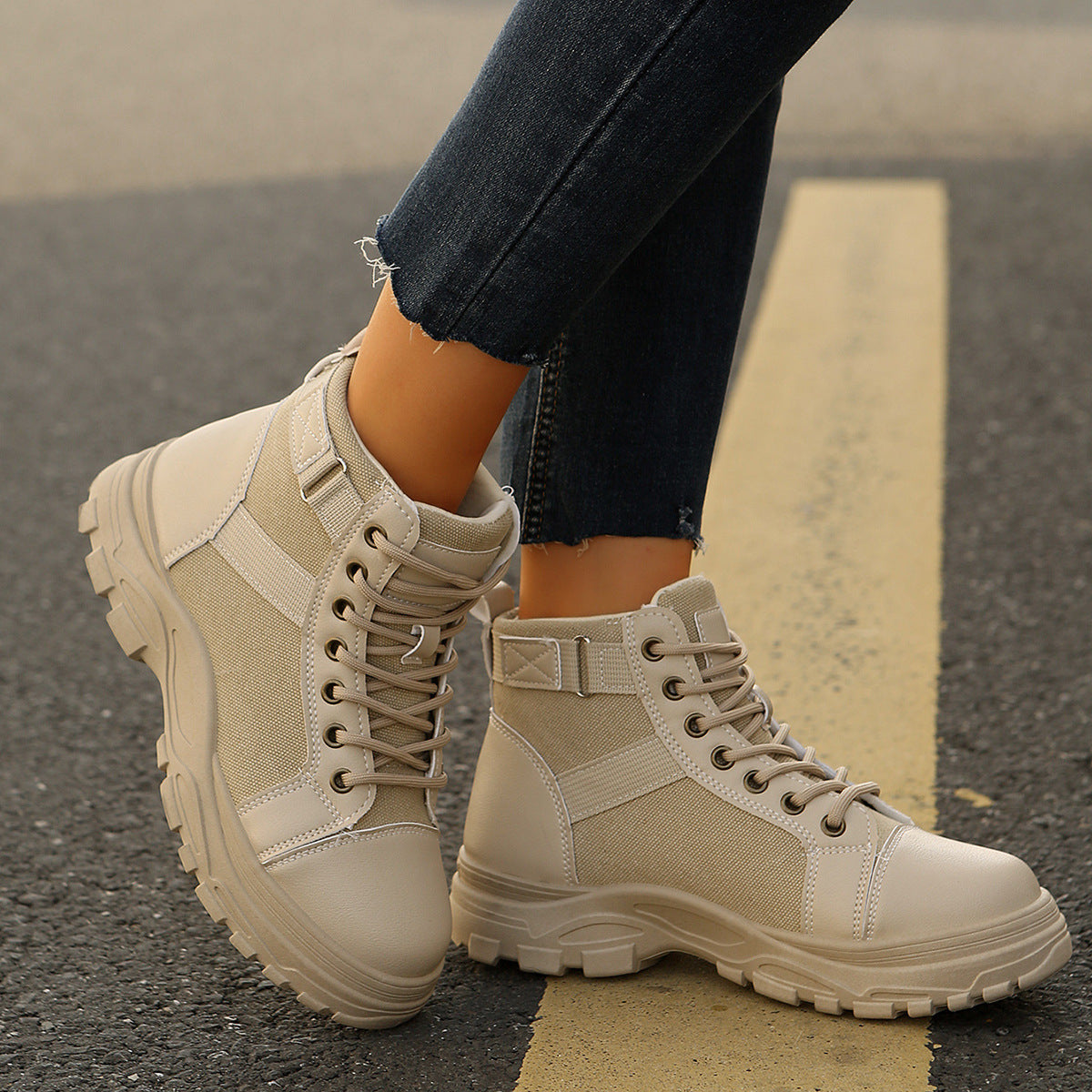 Botas de invierno de media pantorrilla con forro polar para mujer