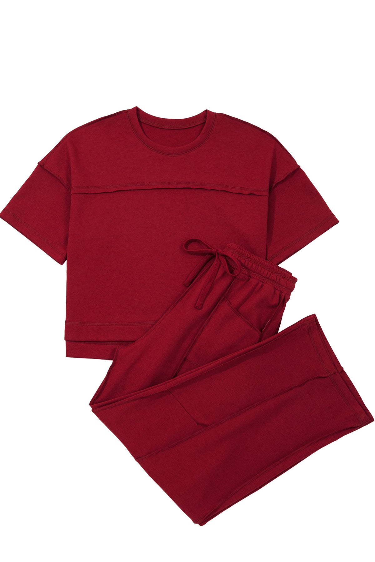 Women's Drop Shoulder Boxy Tee and Barrel Pants Set