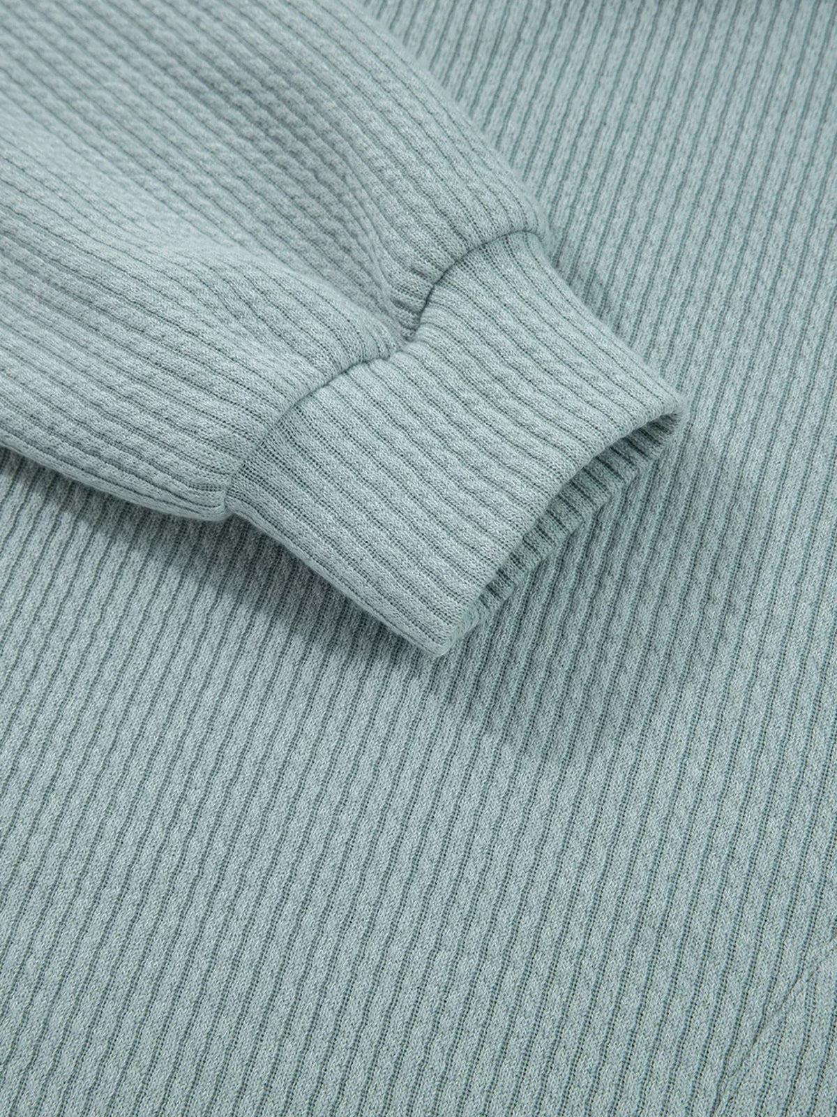Ribbed Drop Shoulder Knit Hoodie