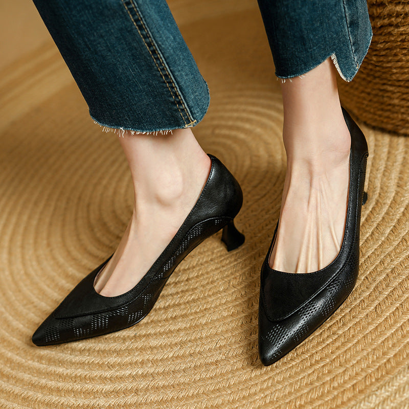 Women's Soft Sheepskin Pointed-Toe Stiletto Heels