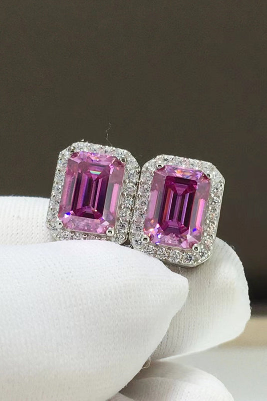 Aretes de moissanita de 2 quilates, brillantes y elegantes