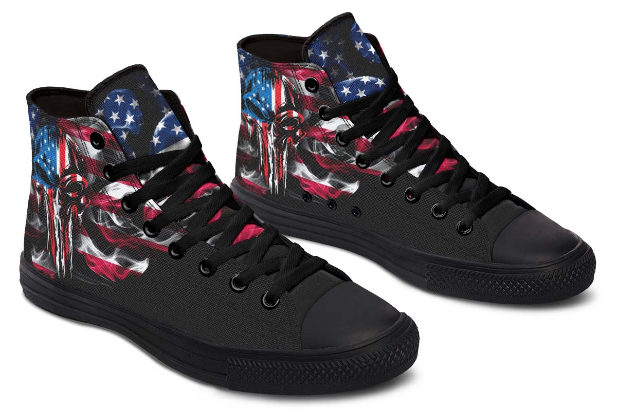Printed Couple High Top Canvas Shoes