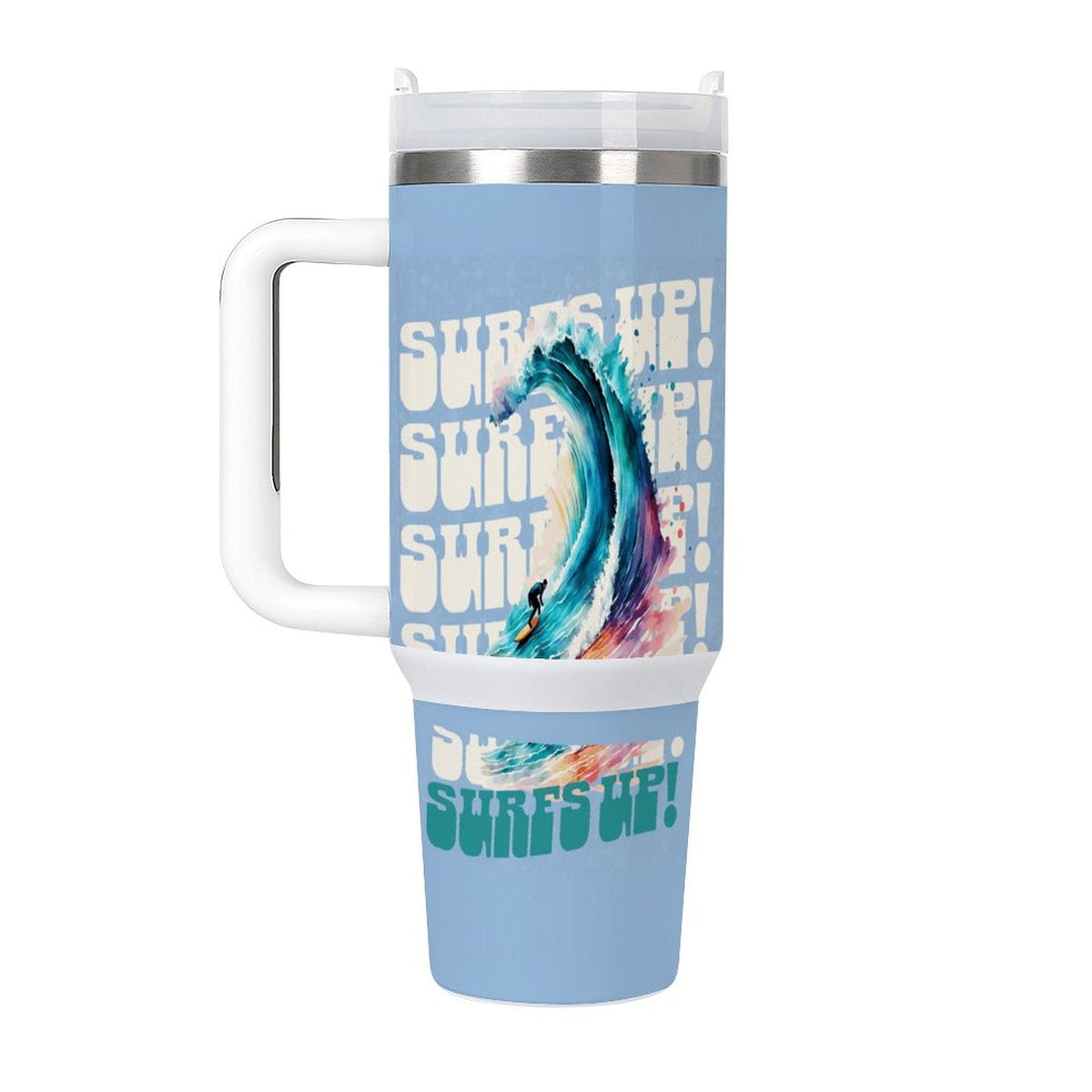 Surf's Up 40oz Stainless Steel Insulated Tumbler with Handle and Lid