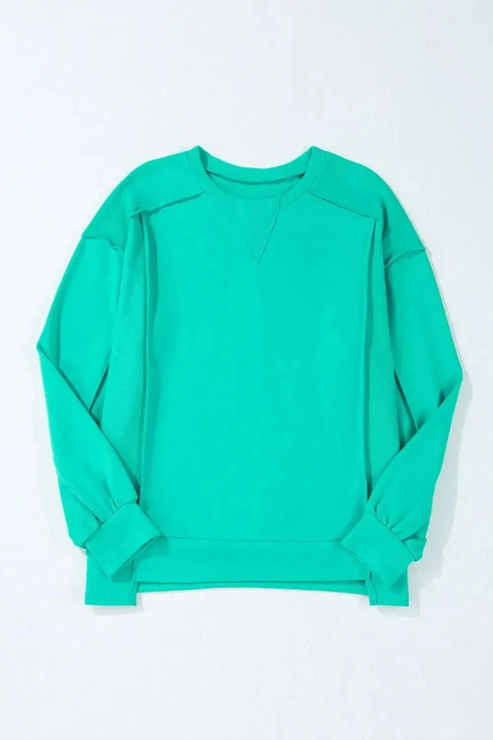 Sweatshirt - Exposed Seam High-Low - Women's Casual Long Sleeve