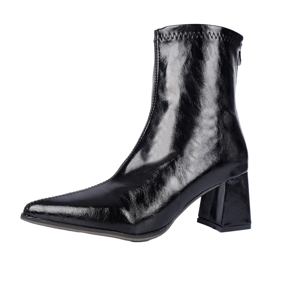 Western-style Pointed-toe Ankle Boots For Women