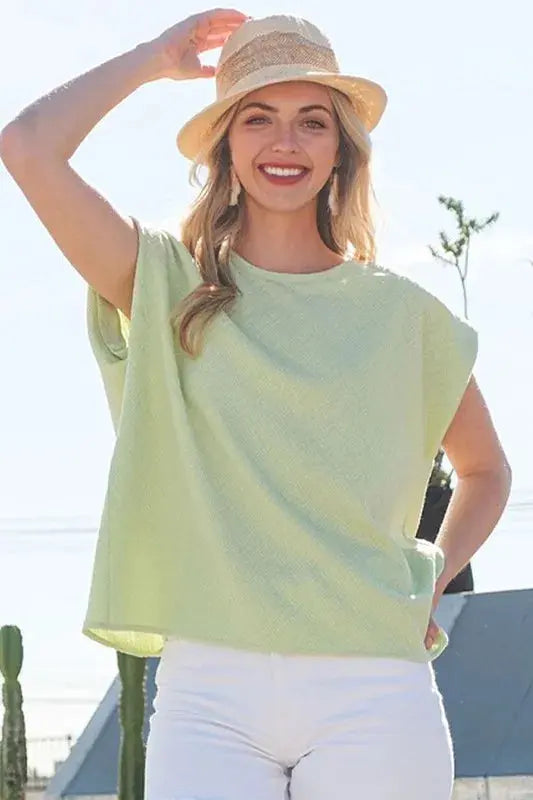 Women's Tops Tee - Muscle Sleeve - Lime Chili