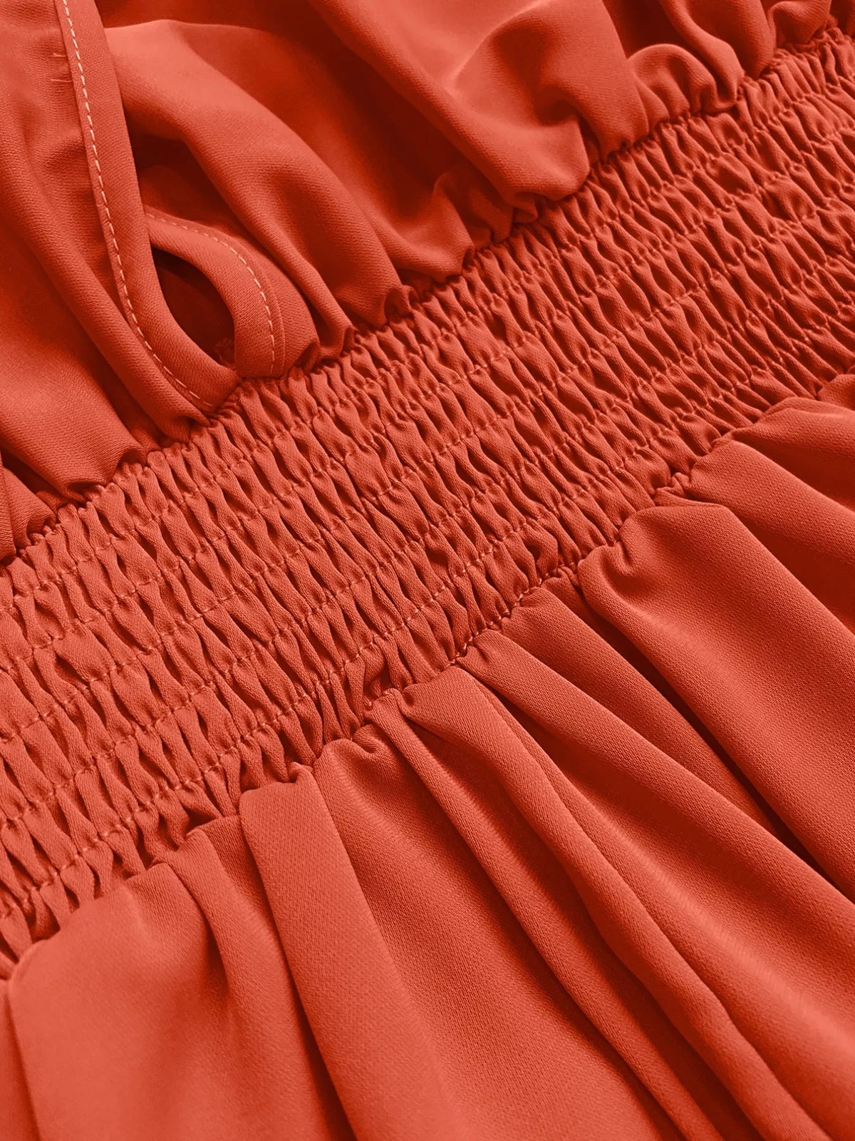Ruched Sleeve V-Neck Maxi Dress