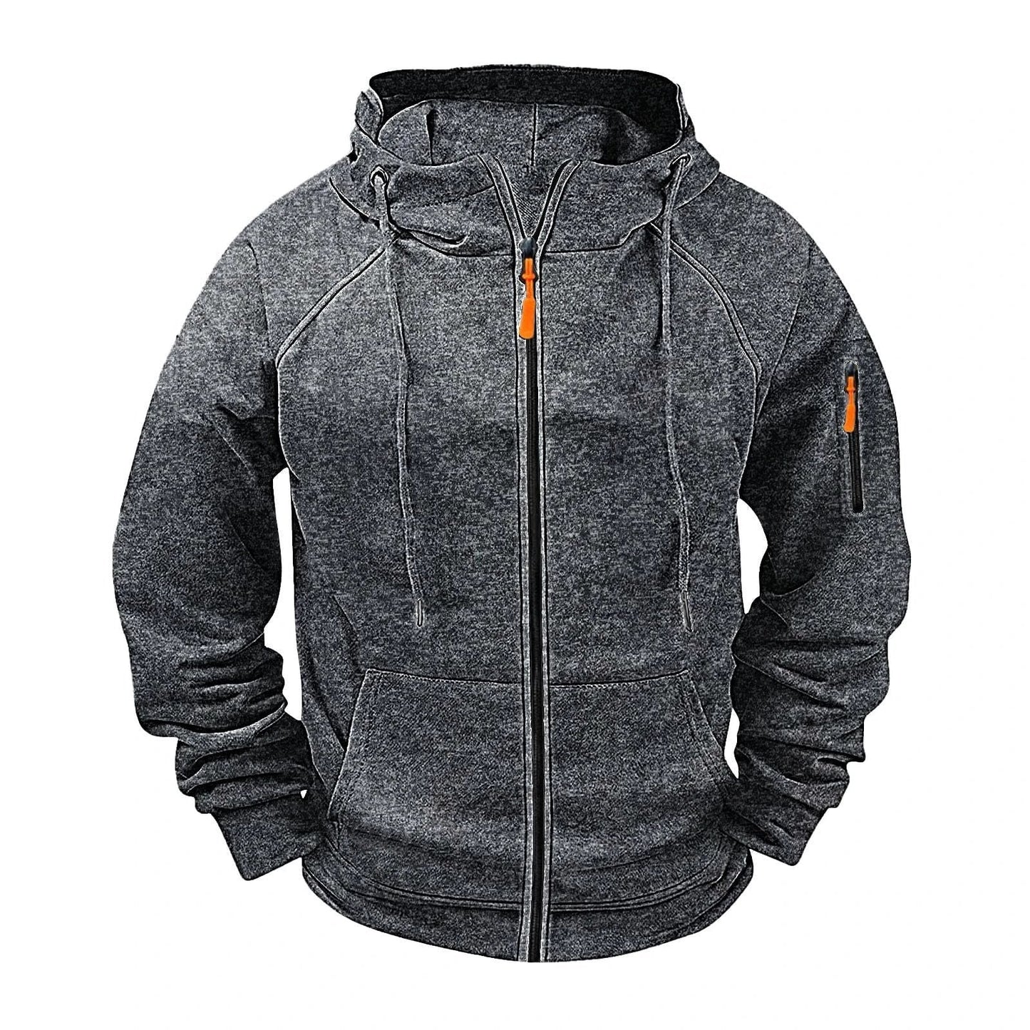 Men's Loose Leisure Hooded Zip-up Sweater