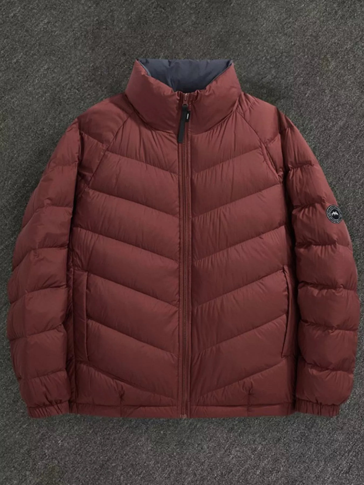 Men's Plus Size Zip Up Stand Collar Down Jacket