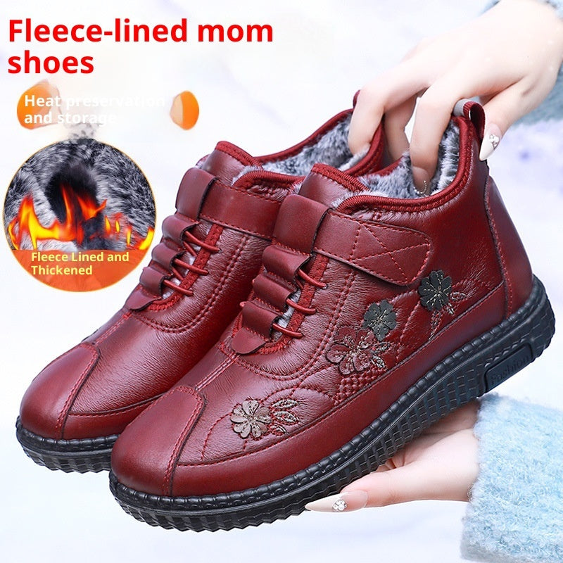 Women's Old Beijing Fleece-Lined Embroidered Flats