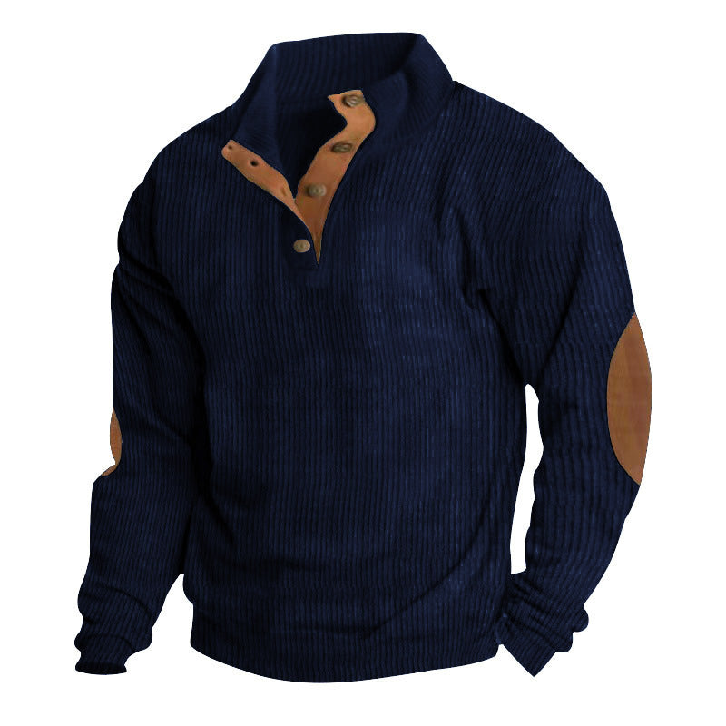 Autumn And Winter New Cross-Border Men's Outdoor Jacket Amazon Corduroy Casual Stand-Up Collar Long-Sleeved Sweatshirt In Stock