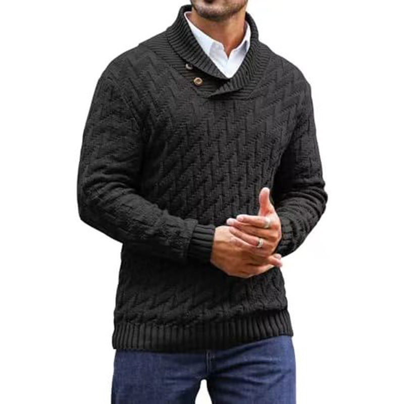 Men's Fashionable Round-Neck Slim-Fit Sweater