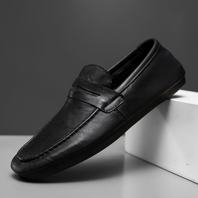 Mens Loafers, Soft Leather Slip-on Casual Shoes