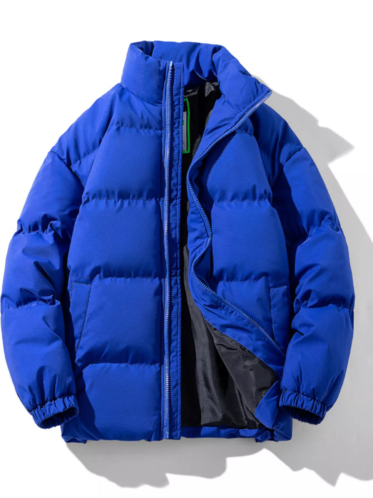 Men's Plus Size Zip Up Stand Collar Puffer Jacket