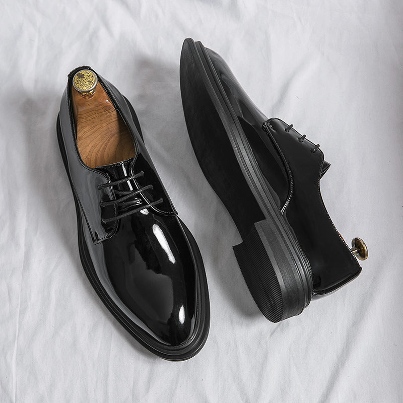 Men's Glossy Pointed Business Leather Shoes