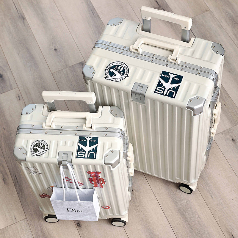 Unisex Aluminum Frame Solid Trolley Travel Case Travel Bag