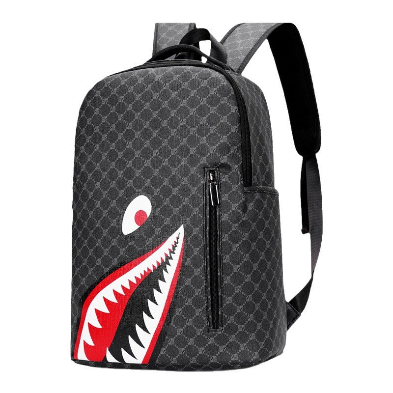 Men's Shark Print Business Backpack