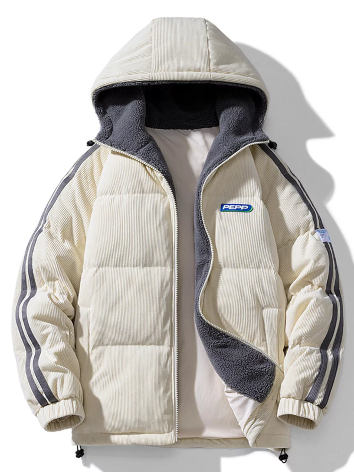Men's Plus Size Hooded Zip Up Padded Jacket