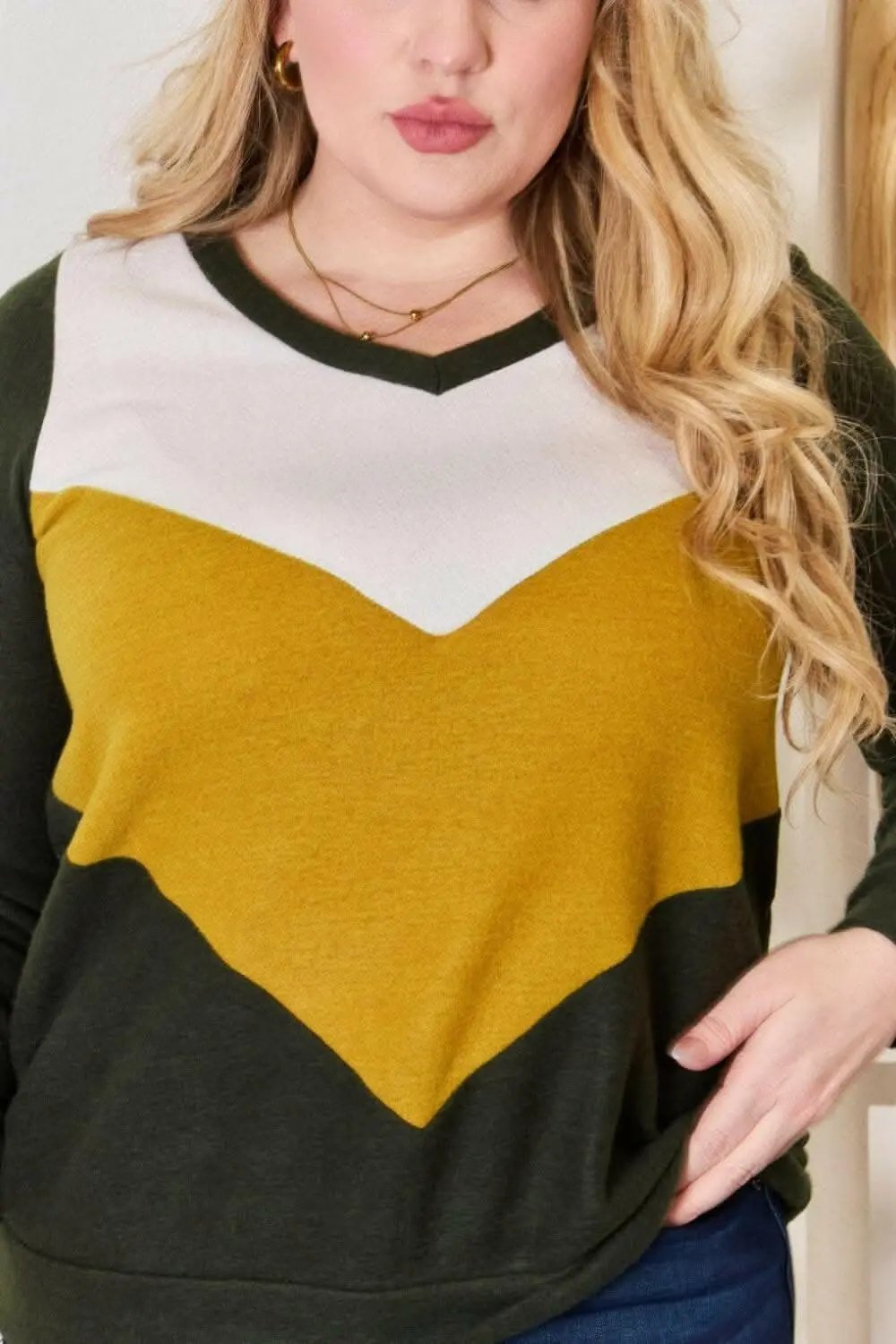 Blouses Trendsi Hailey & Co Plus Size Colorblock Blouse