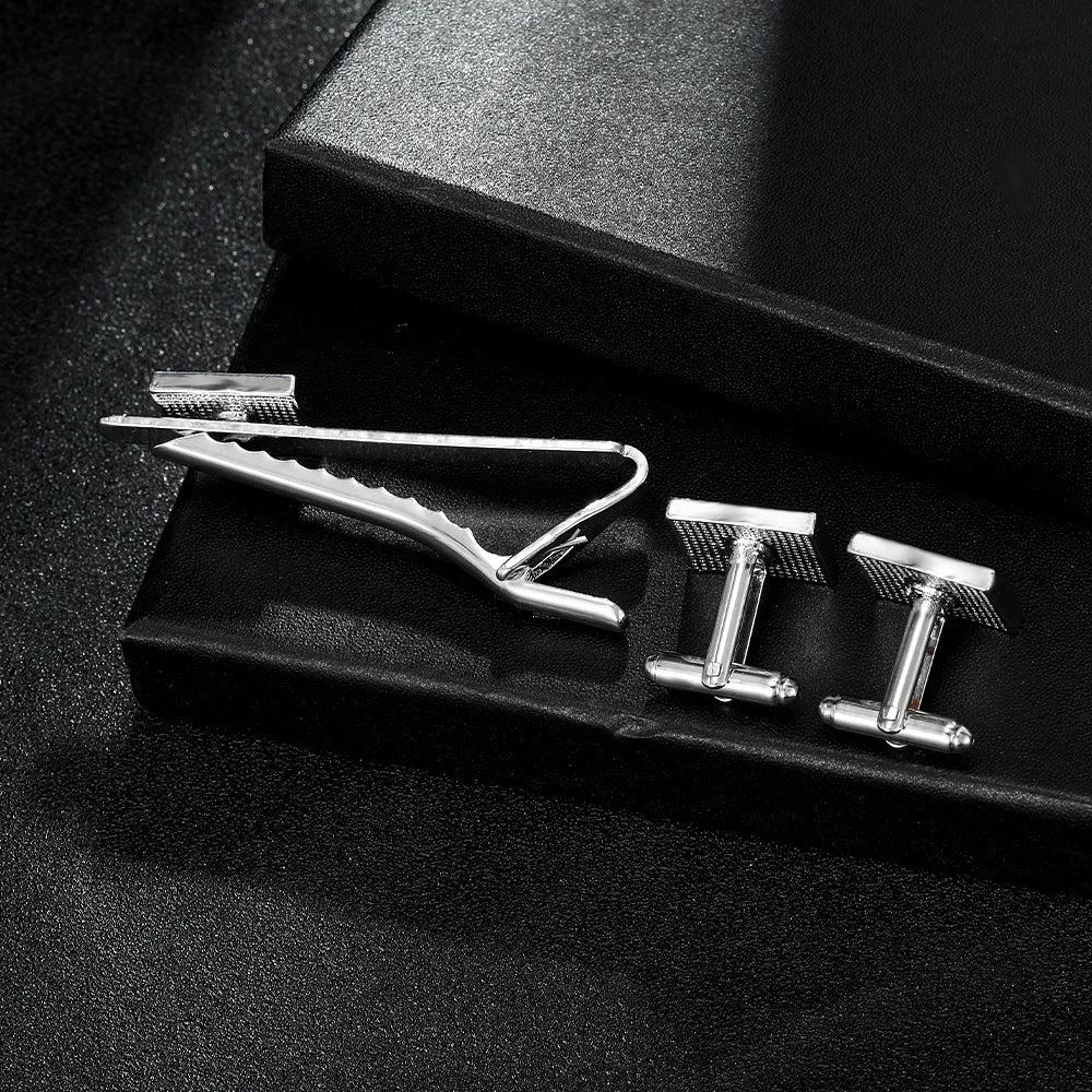 Men's Creative Blue Pattern Cufflinks Gift Box