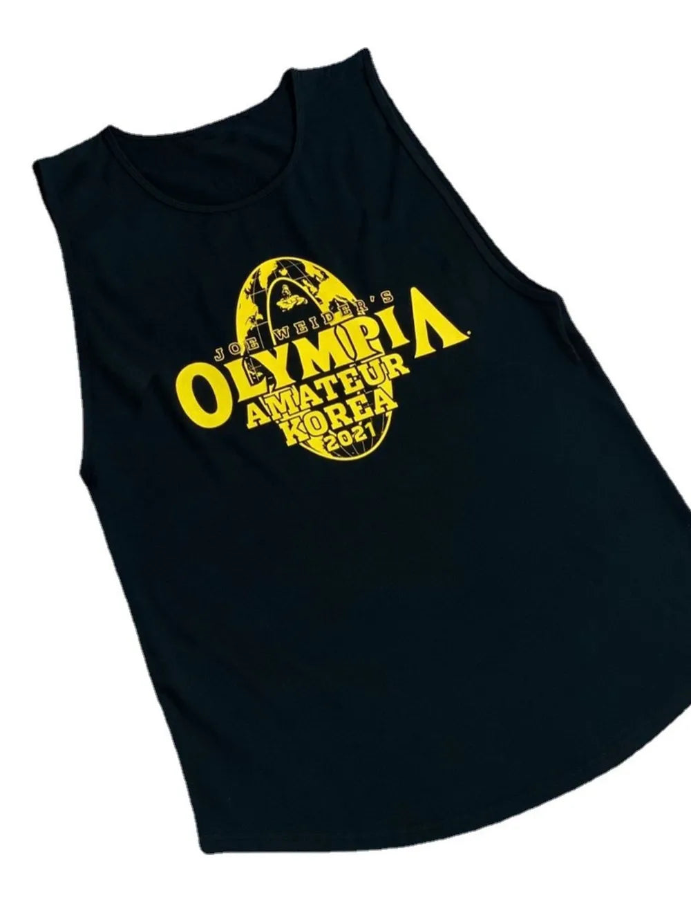 Camiseta sin mangas activa con cuello redondo y estampado para hombre de talla grande