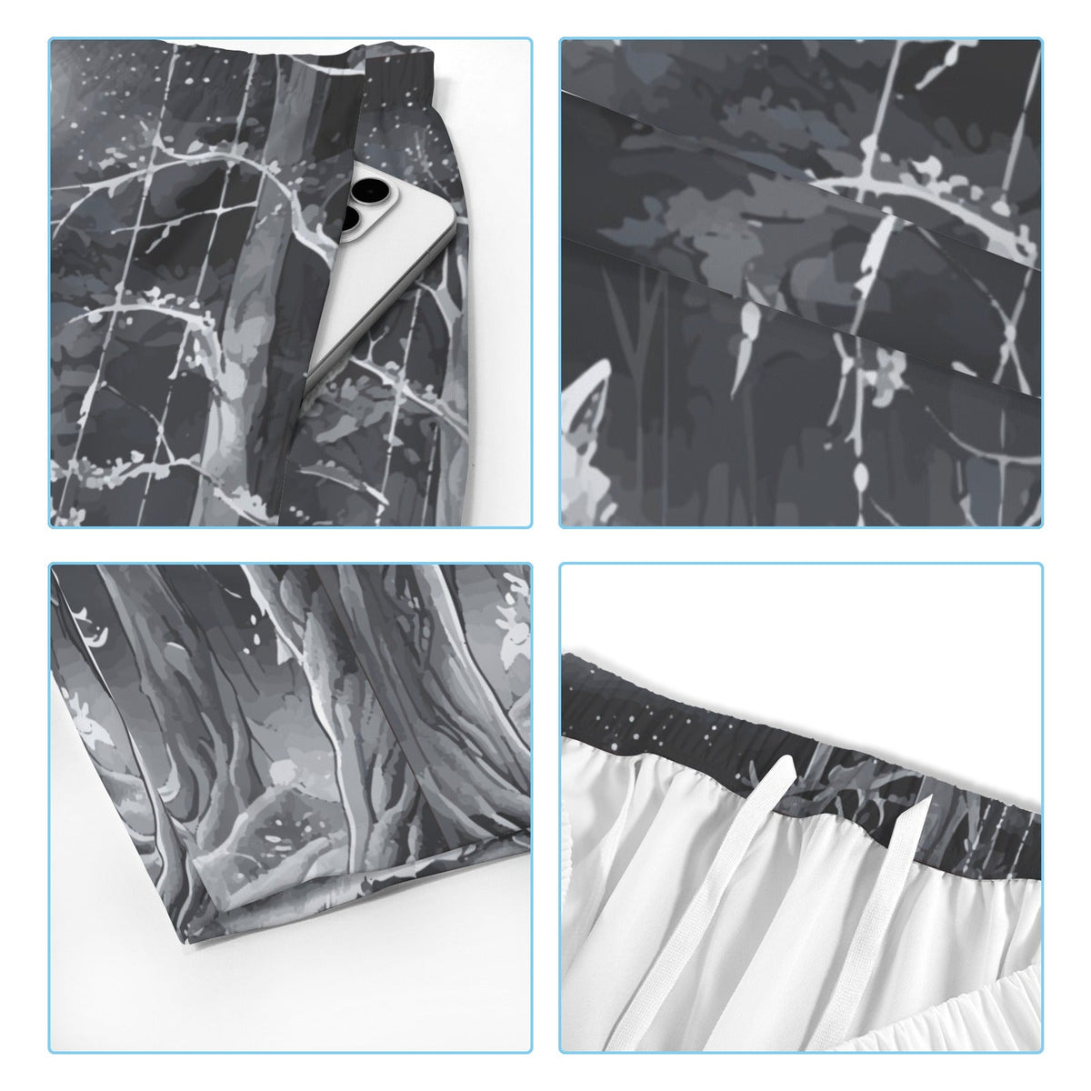 Wolf in Moonlit Forest Men's All Over Print Swim Shorts | Ships from USA