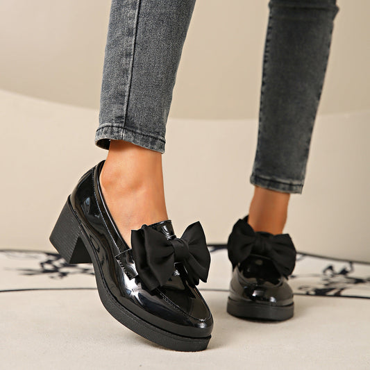 Womens Fashionable Bowtie Plus-Size High-Heel Pumps See size chart under “more details”