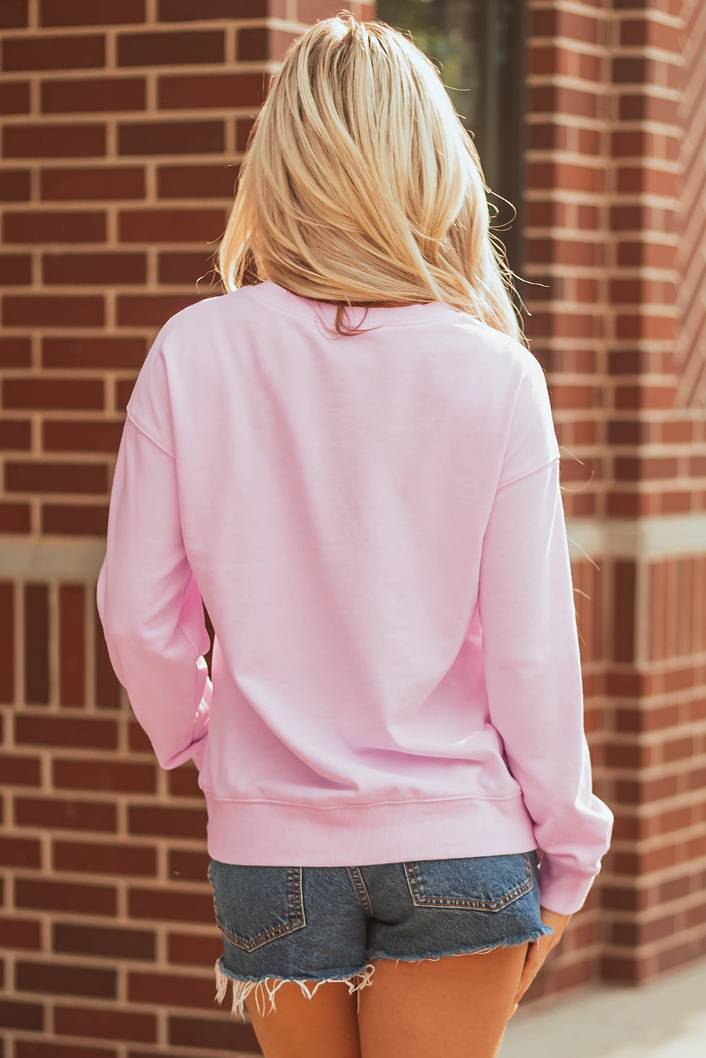 Sudadera informal rosa con estampado de fútbol americano y rugby para el día del partido