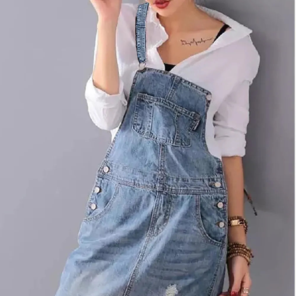 Women's Fashion Denim Strap Skirt