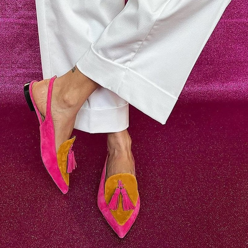Women's Pointed Low-Heel Slingback Sandals