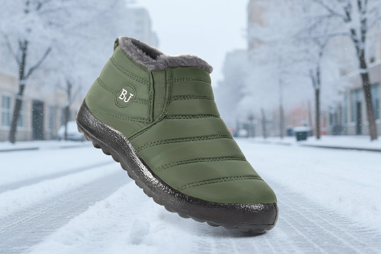 Botas de algodón cálidas y ligeras con acolchado para mujer – Botines de invierno antideslizantes para exteriores