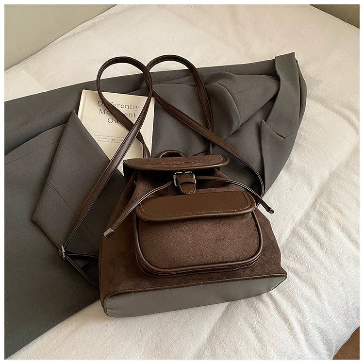 Preppy-style Commuter Backpack Fashionable And Vintage Travel Bag