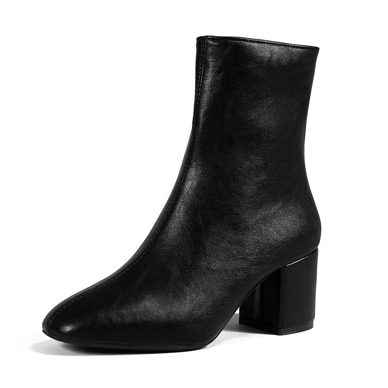 Women's High-Heel Square-Toe Boots