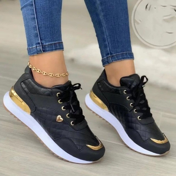 Women's Lace-Up Quilted Wedges