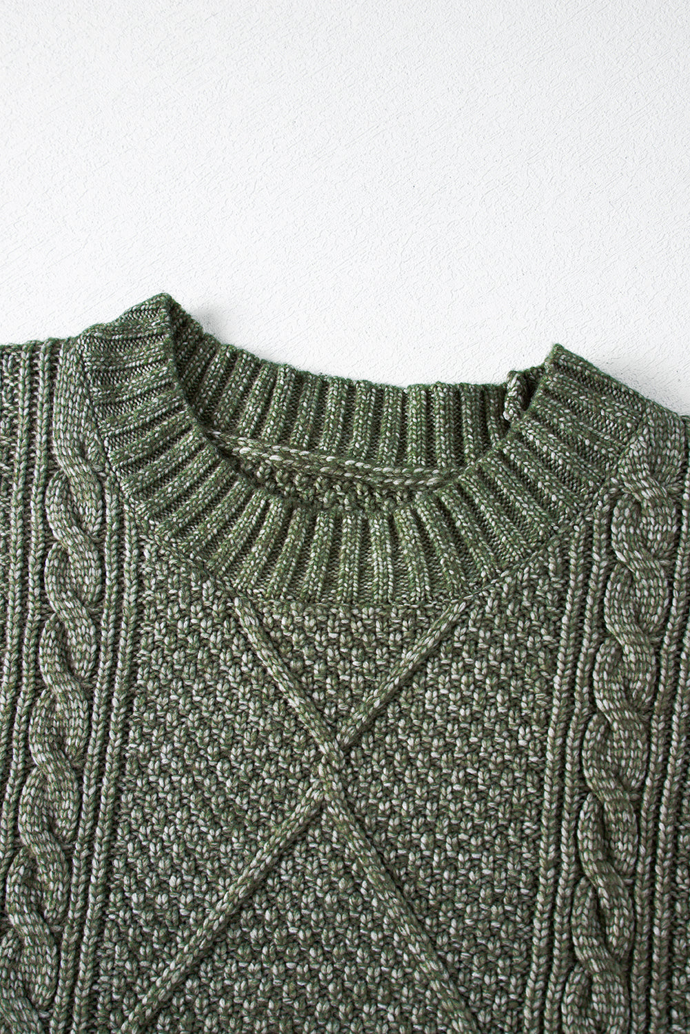 Vestido de punto de cable holgado con hombros caídos Parchment Twist