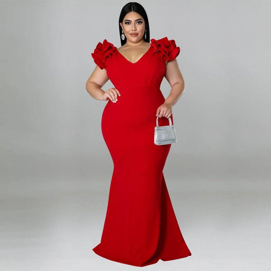 Vestido sin espalda para mujer de talla grande, estilo europeo y americano